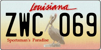 LA license plate ZWC069