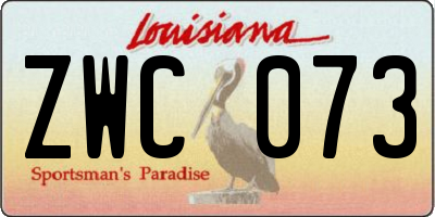 LA license plate ZWC073