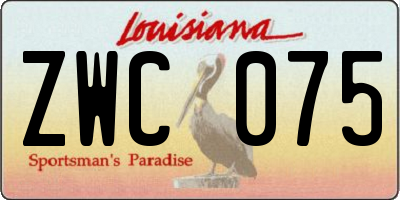 LA license plate ZWC075