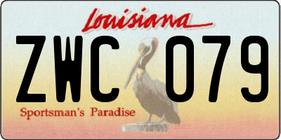 LA license plate ZWC079