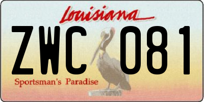 LA license plate ZWC081