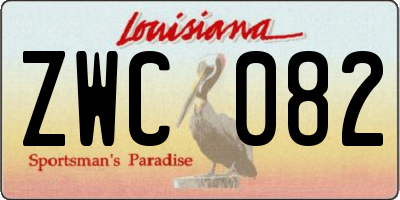 LA license plate ZWC082