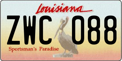 LA license plate ZWC088