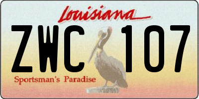 LA license plate ZWC107