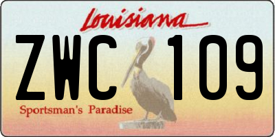 LA license plate ZWC109