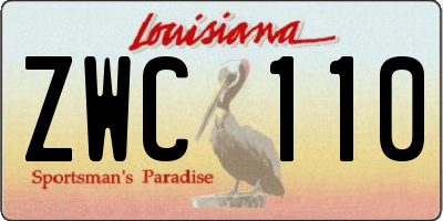 LA license plate ZWC110