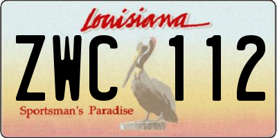 LA license plate ZWC112