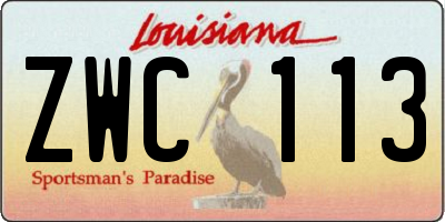 LA license plate ZWC113