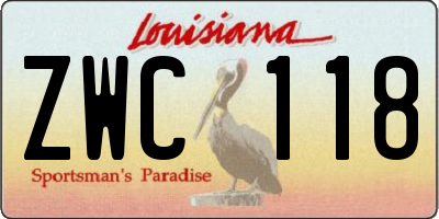 LA license plate ZWC118