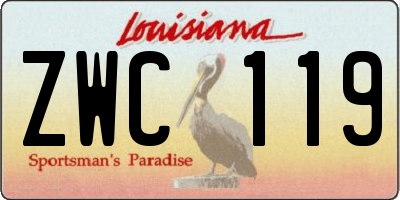 LA license plate ZWC119