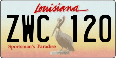 LA license plate ZWC120