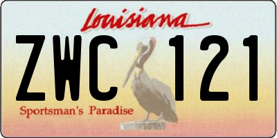 LA license plate ZWC121