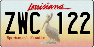 LA license plate ZWC122