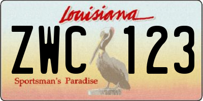 LA license plate ZWC123