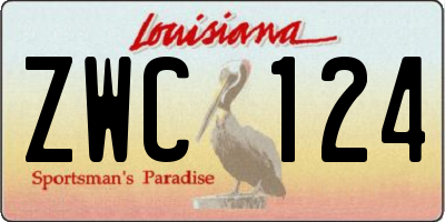 LA license plate ZWC124