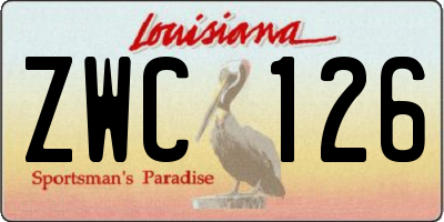 LA license plate ZWC126