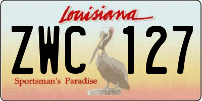 LA license plate ZWC127