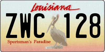 LA license plate ZWC128