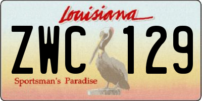 LA license plate ZWC129