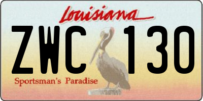 LA license plate ZWC130