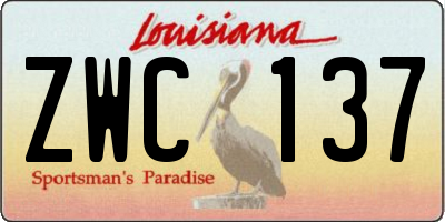 LA license plate ZWC137