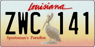 LA license plate ZWC141