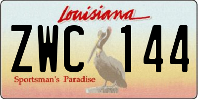 LA license plate ZWC144