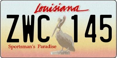 LA license plate ZWC145
