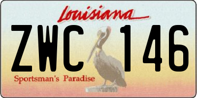 LA license plate ZWC146