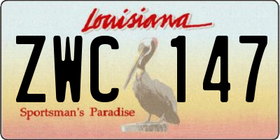 LA license plate ZWC147