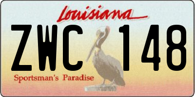 LA license plate ZWC148