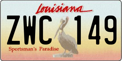 LA license plate ZWC149