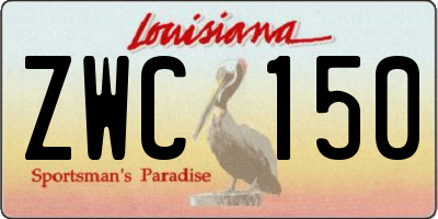 LA license plate ZWC150