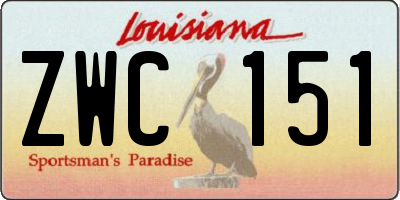 LA license plate ZWC151