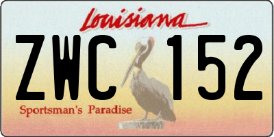 LA license plate ZWC152