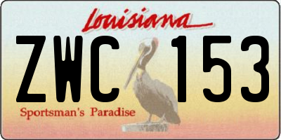 LA license plate ZWC153