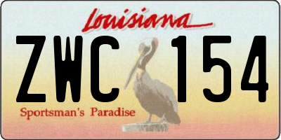 LA license plate ZWC154