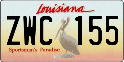 LA license plate ZWC155