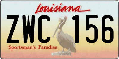 LA license plate ZWC156