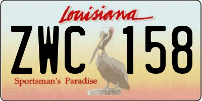 LA license plate ZWC158