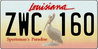 LA license plate ZWC160