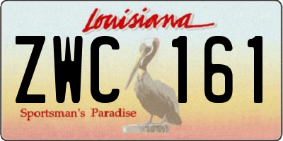 LA license plate ZWC161