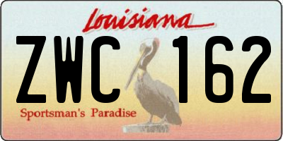 LA license plate ZWC162