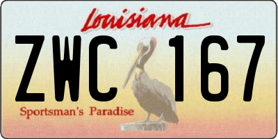 LA license plate ZWC167