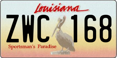 LA license plate ZWC168
