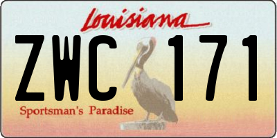 LA license plate ZWC171