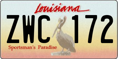 LA license plate ZWC172