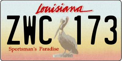 LA license plate ZWC173