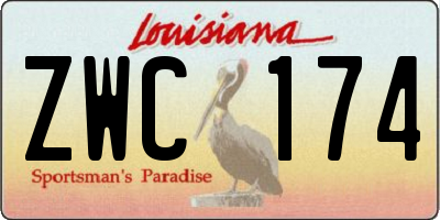 LA license plate ZWC174