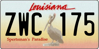 LA license plate ZWC175